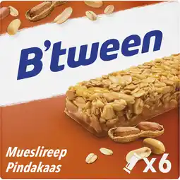 Jumbo B'tween Mueslireep Pindakaas 6x25g aanbieding
