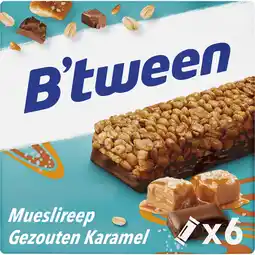 Jumbo B'tween Mueslireep Gezouten Karamel 6 x 23g aanbieding