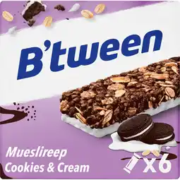 Jumbo B'tween Cookies & Cream 6 x 23 g aanbieding
