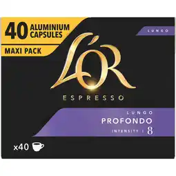 Jumbo L'OR Espresso Lungo Profondo Aluminium Capsules Maxi Pack 40 Stuks 208 g aanbieding