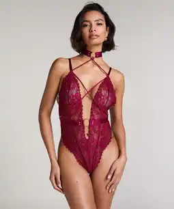 Hunkemoller Hunkemöller Private body open kruis Brandy Rood aanbieding