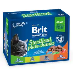 Zooplus 48x100g Sterilised Plate Brit Premium Cat natvoer voor katten aanbieding