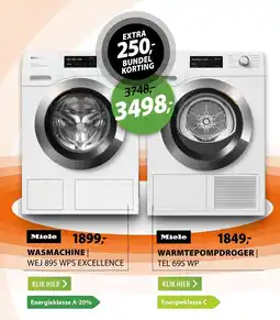 Expert Miele wasmachine en warmtepompdroger aanbieding