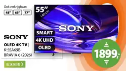 Expert Sony oled 4k tv | k-55a69b aanbieding