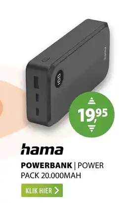 Expert Hama powerbank | power pack 20.000mah aanbieding