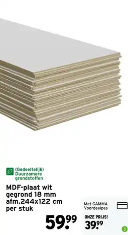 GAMMA MDF-plaat wit aanbieding