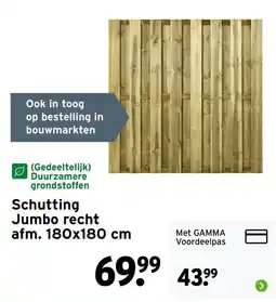 GAMMA Schutting Jumbo recht aanbieding