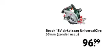 GAMMA Bosch 18V cirkelzaag UniversalCirc 53mm aanbieding