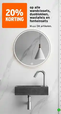 GAMMA wandclosets, duoblokken, wastafels en fonteinsets aanbieding