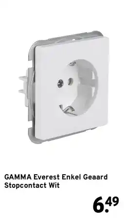 GAMMA GAMMA Everest Enkel Geaard Stopcontact Wit aanbieding