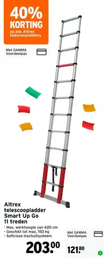GAMMA Altrex telescoopladder Smart Up Go aanbieding