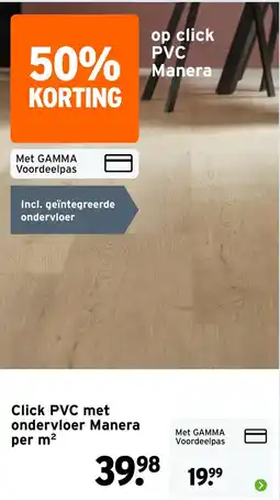 GAMMA Click PVC met ondervloer Manera aanbieding