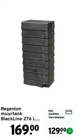 GAMMA Regenton muurtank BlackLine 276 L aanbieding