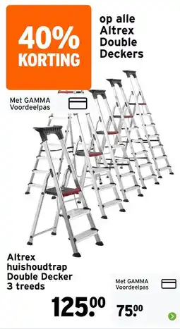 GAMMA Altrex huishoudtrap Double Decker 3 treeds aanbieding