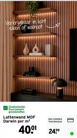 GAMMA Lattenwand MDF Darwin aanbieding