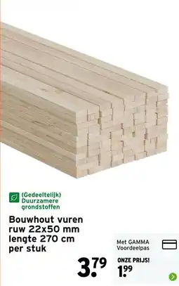 GAMMA Bouwhout vuren aanbieding