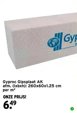 GAMMA Gyproc Gipsplaat AK aanbieding
