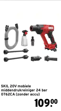 GAMMA SKIL 20V mobiele middendrukreiniger 24 bar 0762CA aanbieding