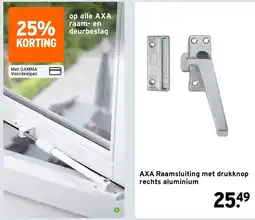 GAMMA AXA Raamsluiting met drukknop rechts aluminium aanbieding