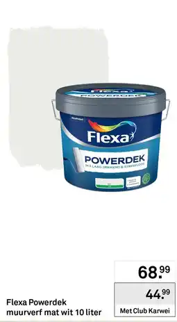 Karwei Flexa Powerdek muurverf mat wit 10 liter aanbieding