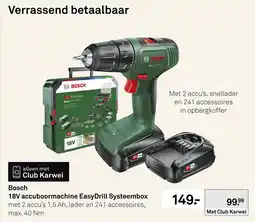 Karwei Bosch 18V accuboormachine EasyDrill Systeembox aanbieding