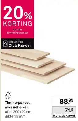 Karwei Timmerpaneel massief eiken aanbieding