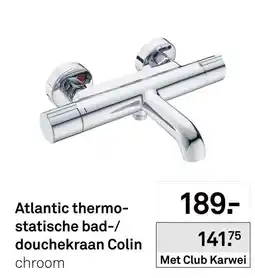 Karwei Atlantic thermostatische bad-/douchekraan Colin chroom aanbieding