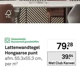 Karwei Lattenwandtegel Hongaarse punt aanbieding