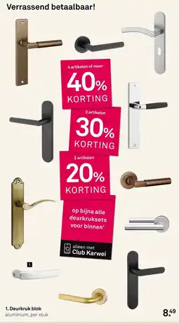 Karwei Club Karwei deurkruksets voor binnen aanbieding