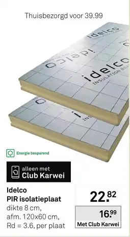 Karwei Idelco PIR isolatieplaat aanbieding