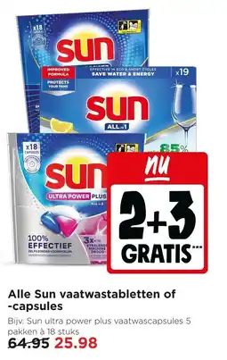 Jumbo Alle Sun vaatwastabletten of capsules aanbieding
