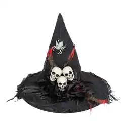Van Cranenbroek Hoed heks deco skull rood 45 cm aanbieding