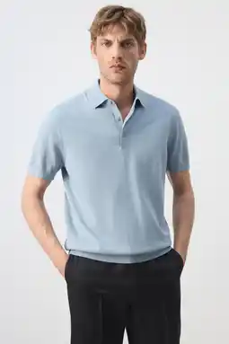 Wehkamp Mango Man regular fit polo - turkoois aanbieding