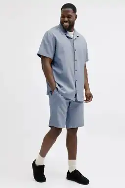 Wehkamp JACK & JONES PLUS SIZE relaxed casual overhemd met short blauw - (set van 2) aanbieding