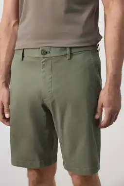 Wehkamp Mango Man slim fit chino short - middengroen aanbieding