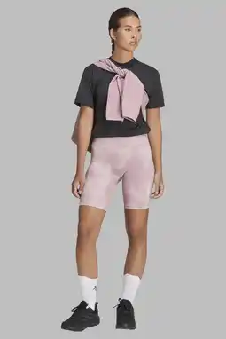 Wehkamp adidas Performance slim fit outdoor korte broek met print - roze aanbieding