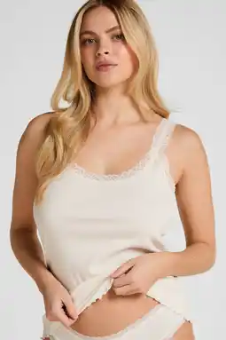 Wehkamp Hunkemöller pyjamatop ecru aanbieding