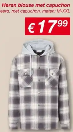 Kik Heren blouse met capuchon aanbieding