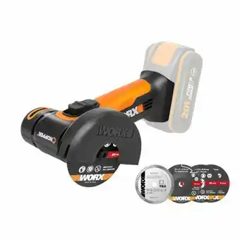 Praxis Worx haakse slijper zonder accu WX801.9 Chopper 20V aanbieding