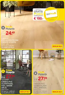 Praxis Cando pvc vloer plank create steppe aanbieding