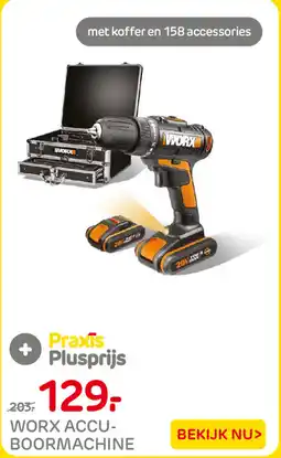 Praxis Worx Accu Boormachine aanbieding