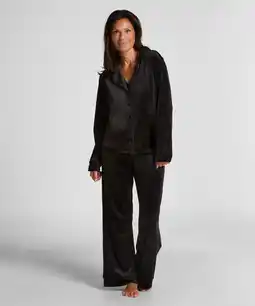 Hunkemoller Hunkemöller Pyjamabroek Velours Zwart aanbieding