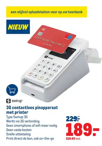 Makro Sum up 3G contactloos pinapparaat met printer aanbieding