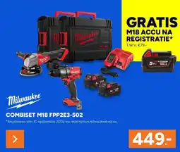 BOUWMAAT Milwaukee COMBISET M18 FPP2E3-502 aanbieding