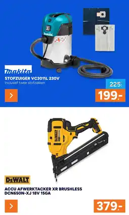 BOUWMAAT Makita STOFZUIGER VC3011L 230V aanbieding