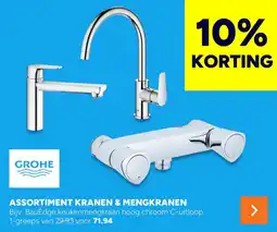 BOUWMAAT Grohe assortiment kranen & mengkranen aanbieding
