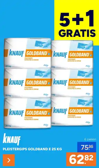 BOUWMAAT Knauf pleistergips goldband e 25 kg aanbieding