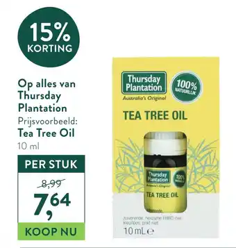 Holland & Barrett Op alles van Thursday Plantation aanbieding