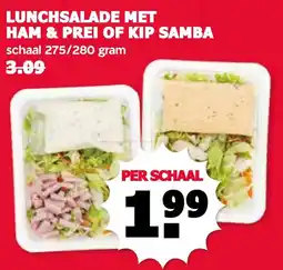 De Boerenschuur lunchsalade met ham & prei of kip samba aanbieding