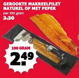 De Boerenschuur Gerookte makreelfilet naturel of met peper aanbieding